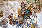 The great Chola temples of Tamil Nadu - The Brihadishwara Temple of Thanjavur. Painting of the Nayaka period (xvii c.) on the inside wall of the cloister. 